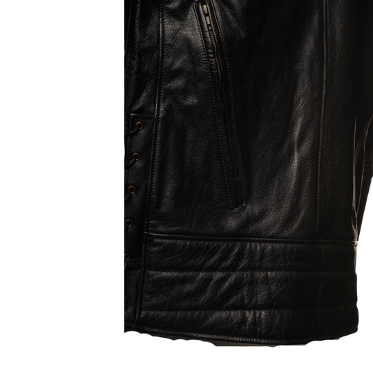 Flint Black double rider Motorcycle leather jacket