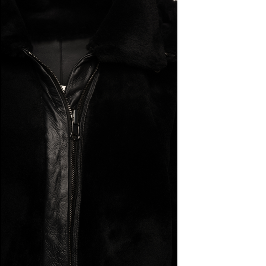 Avalon black oversize Reversible Sheepskin long coat