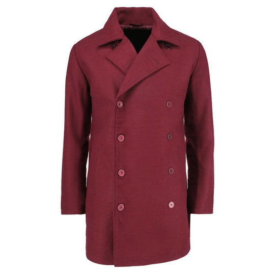 Dorian burgundy wool overcoat