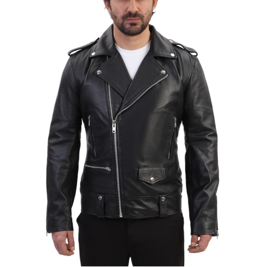 Classic biker style jacket with Epaulette