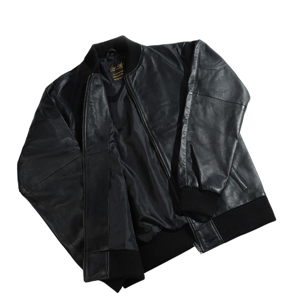 Black bomber style ribbed jacket