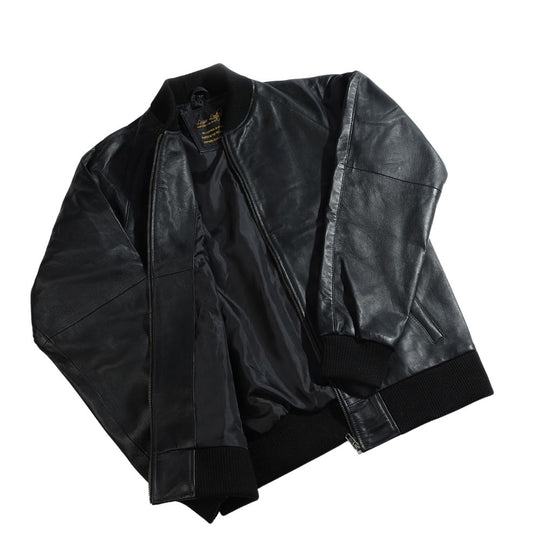 Black bomber style ribbed jacket