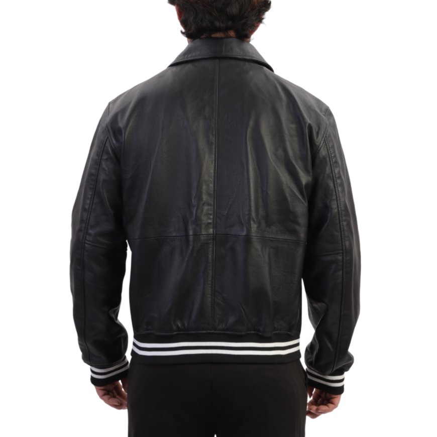 Ryder black varsity style leather jacket