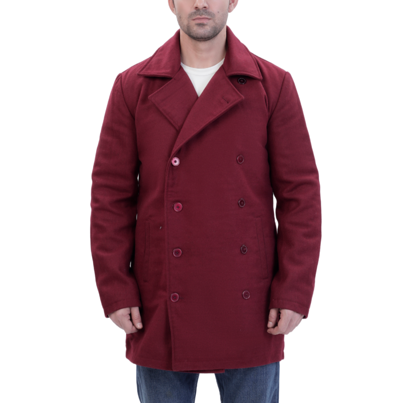 Dorian burgundy wool overcoat