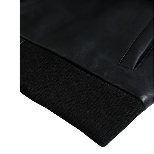 Black bomber style ribbed jacket