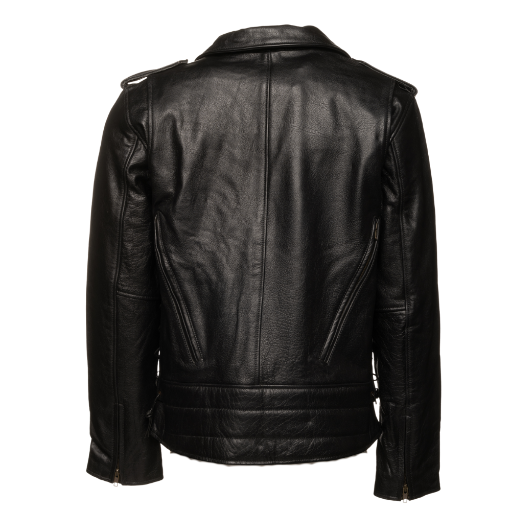 Flint Black double rider Motorcycle leather jacket