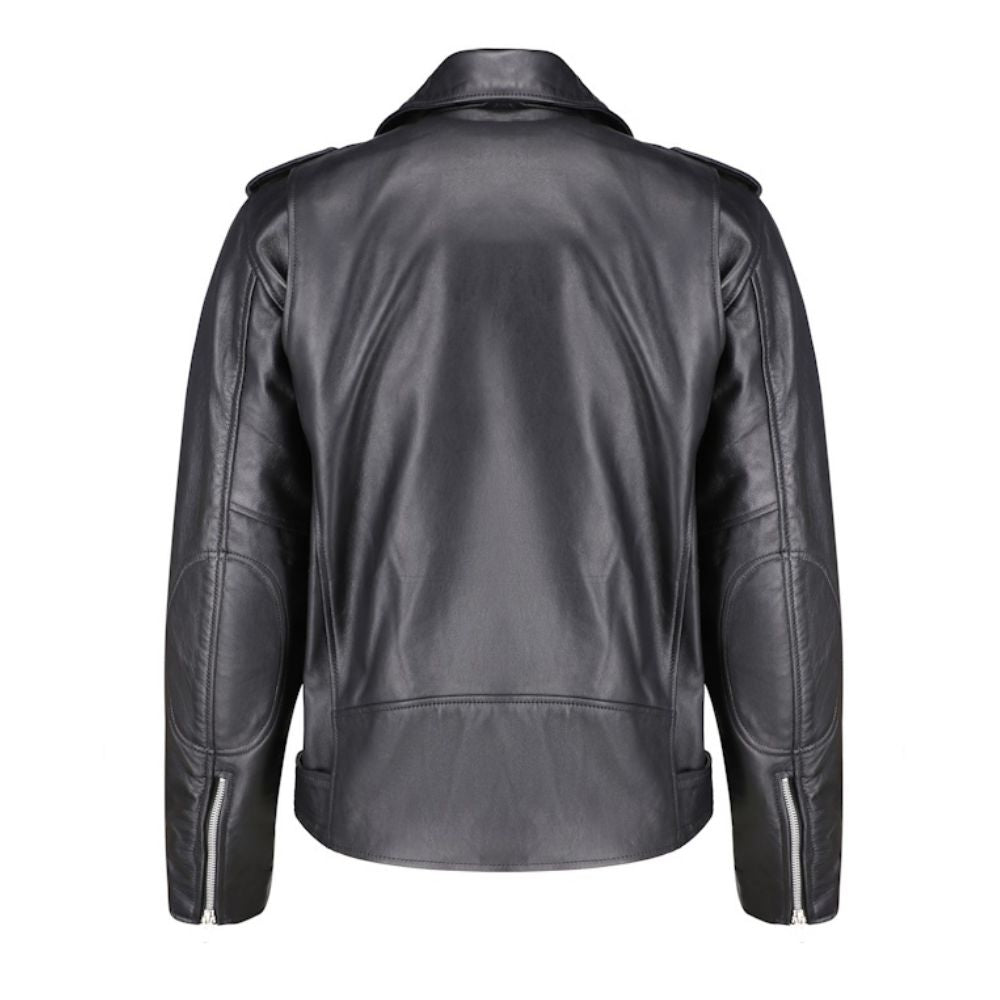 Slim fit biker style jacket with belt