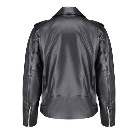Slim fit biker style jacket with belt