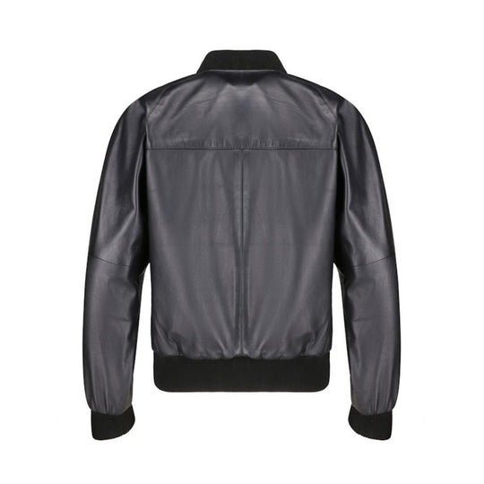 Black bomber style ribbed jacket