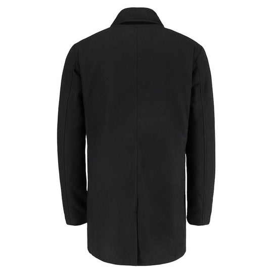 Elias black wool overcoat
