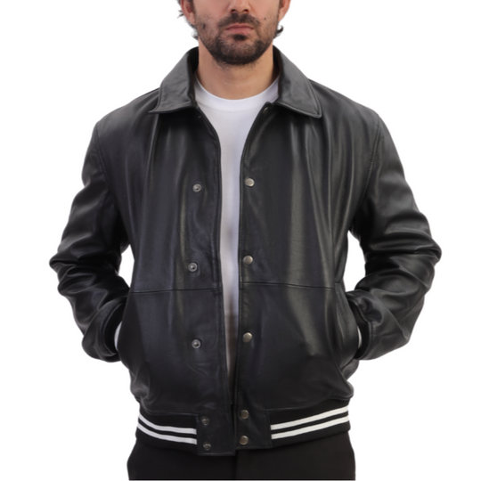 Ryder black varsity style leather jacket