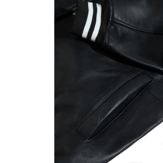 Ryder black varsity style leather jacket