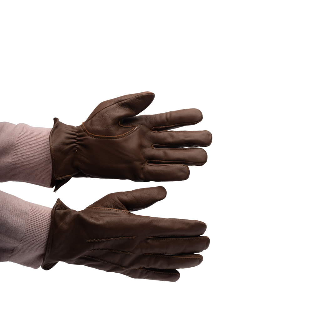Premium brown leather gloves
