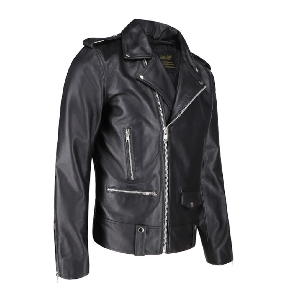 Classic biker style jacket with Epaulette