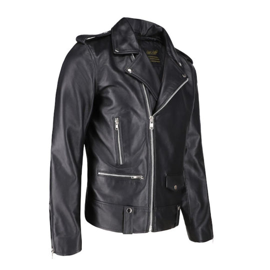 Classic biker style jacket with Epaulette