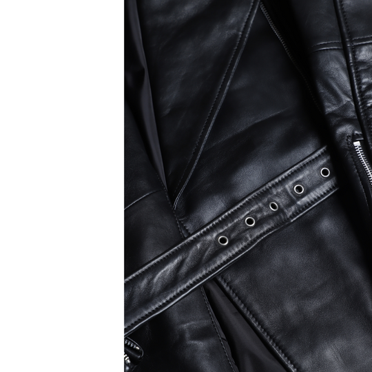 Zelora black oversized biker style jacket