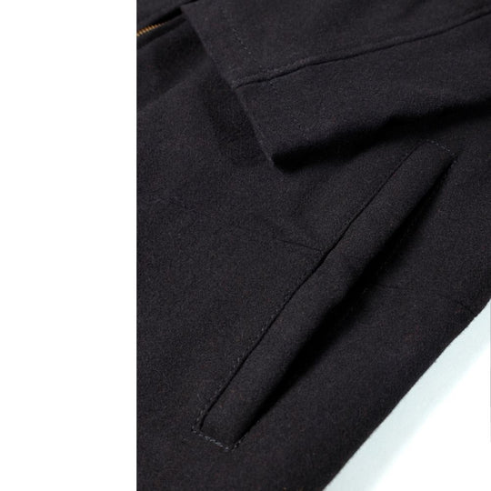 Maddox Black hooded long wool coat