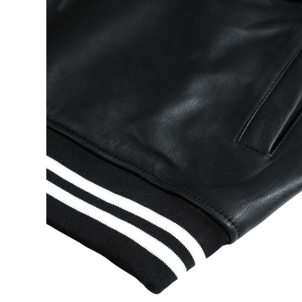 Ryder black varsity style leather jacket