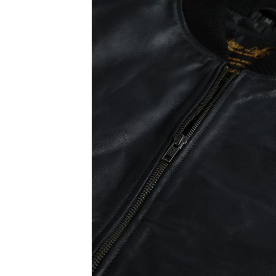 Black bomber style ribbed jacket