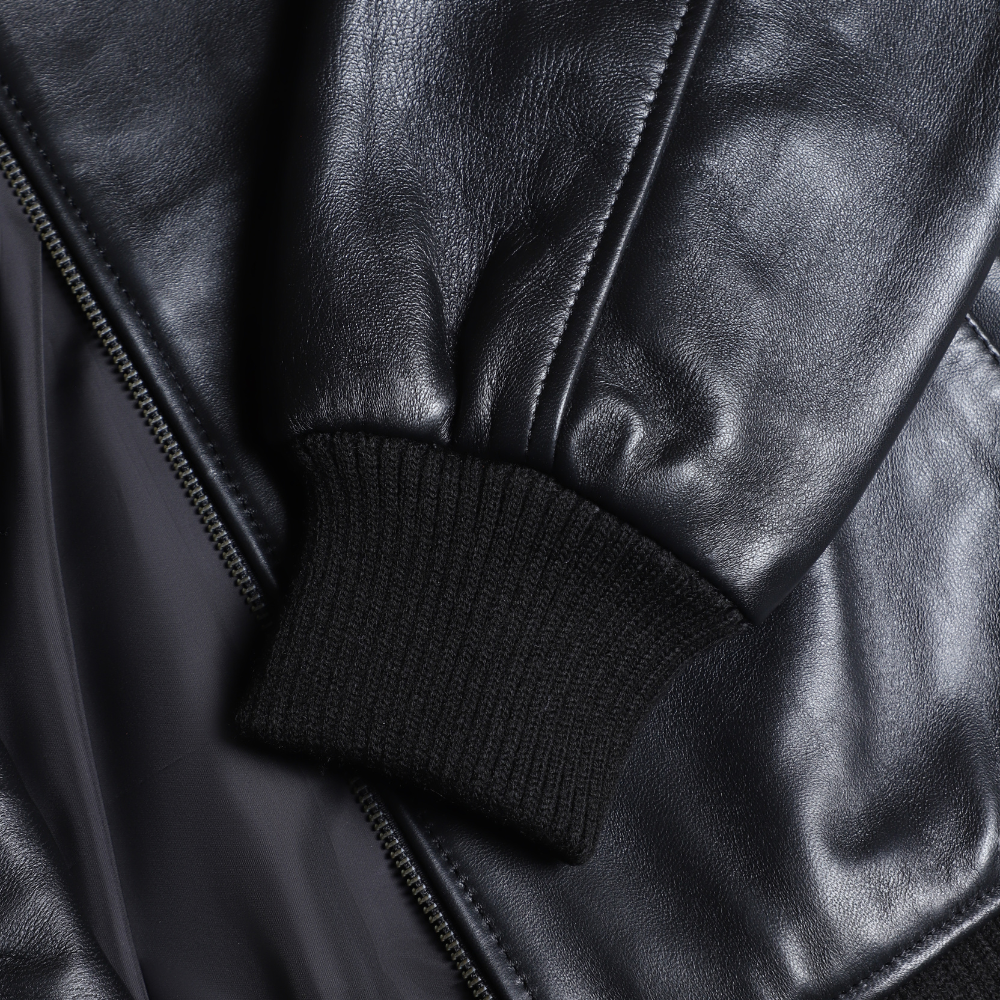 Navea women's black oversized leather jacket