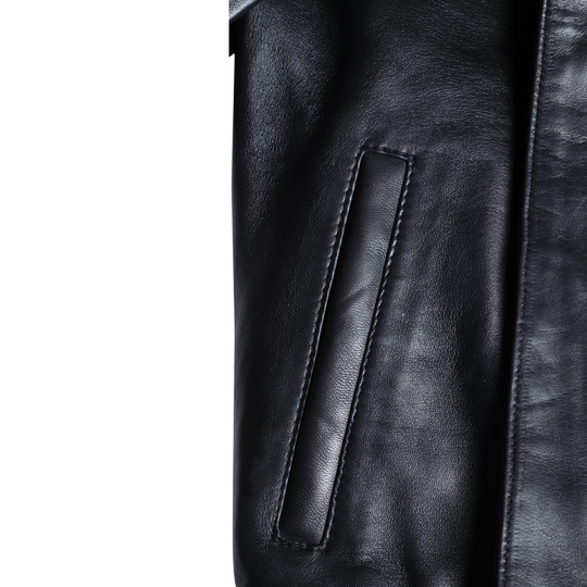 Navea women's black oversized leather jacket