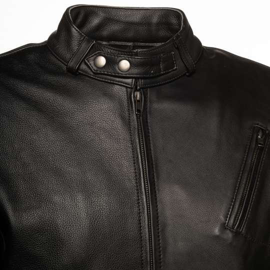 Carson Black cafe racer style Moto jacket
