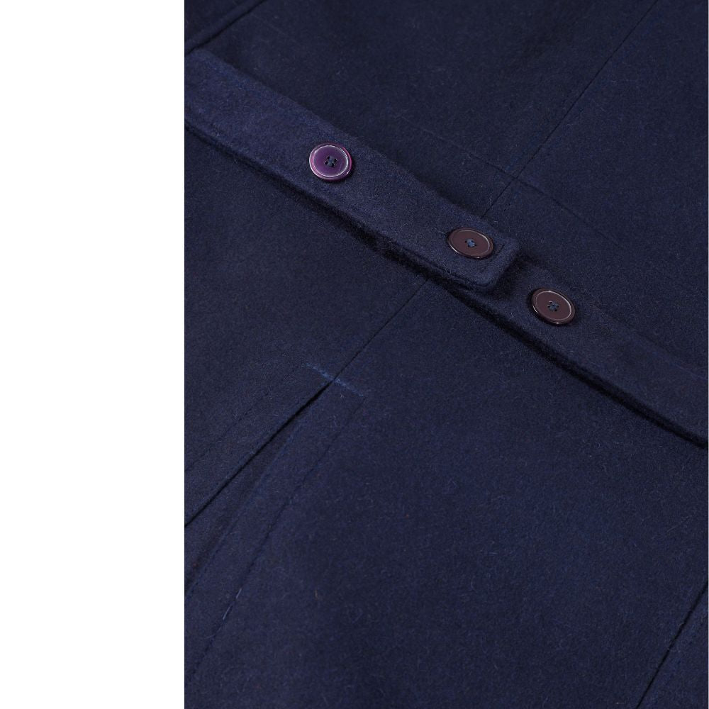 Lorenzo navy blue wool overcoat