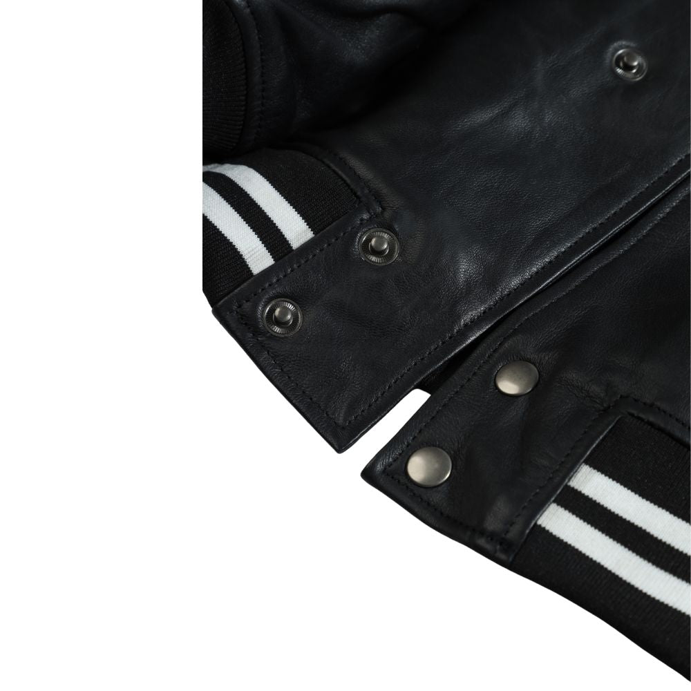 Ryder black varsity style leather jacket
