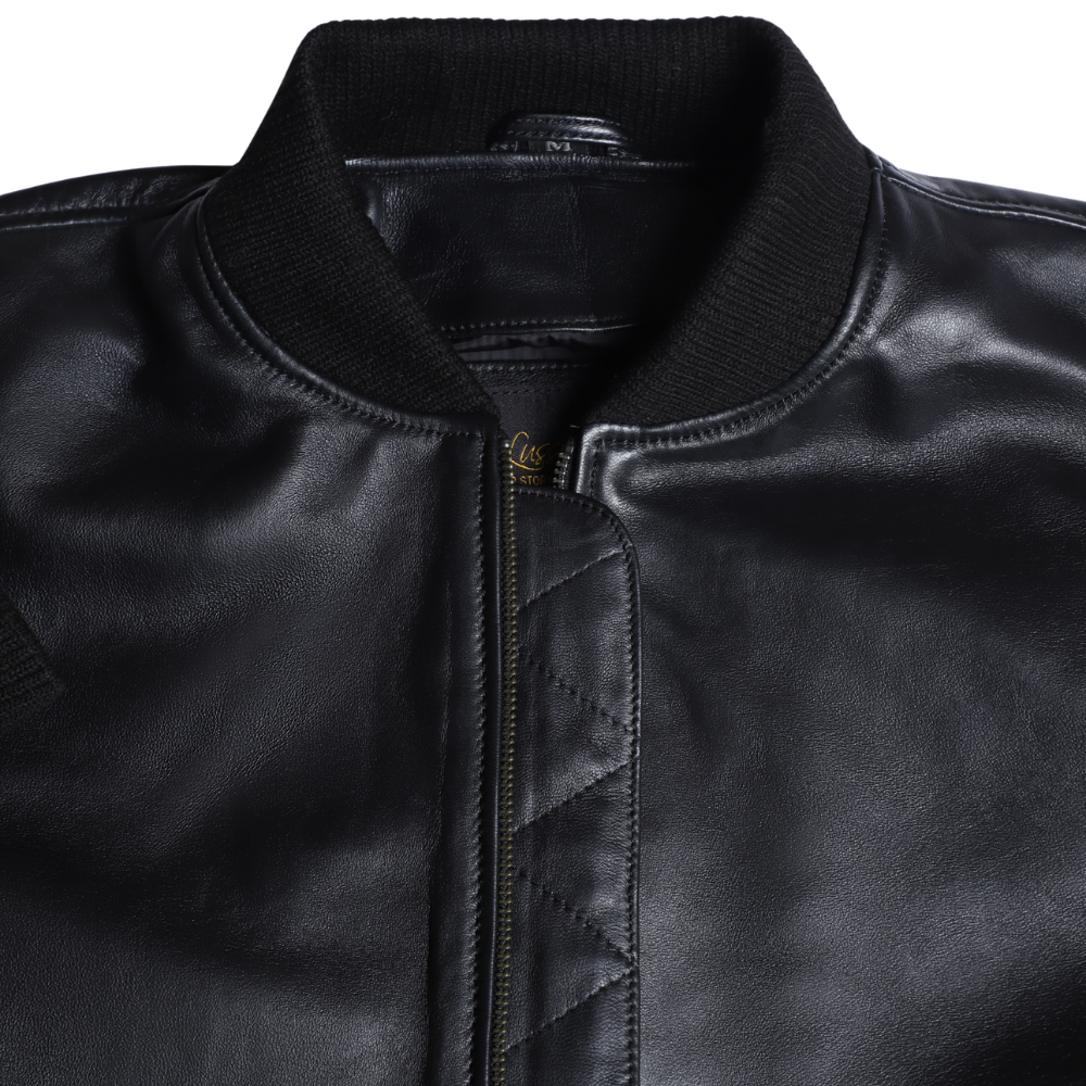 Navea women's black oversized leather jacket