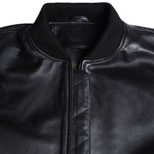 Navea women's black oversized leather jacket