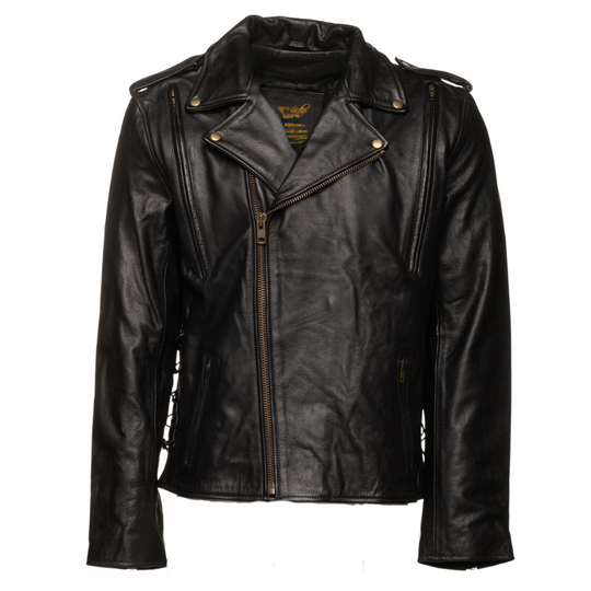 Flint Black double rider Motorcycle leather jacket