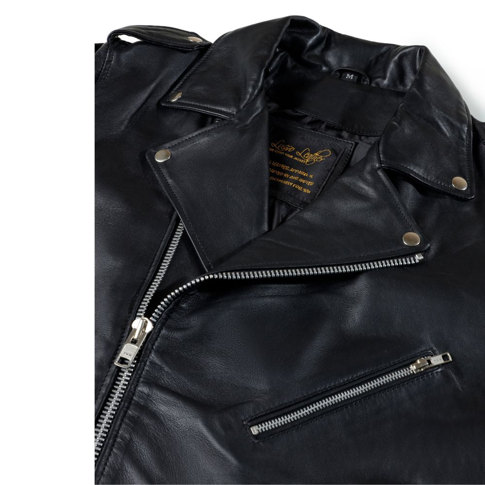 Slim fit biker style jacket with belt