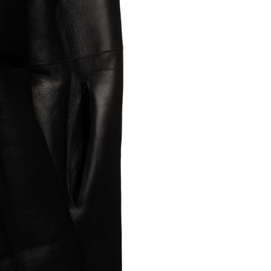 Avalon black oversize Reversible Sheepskin long coat