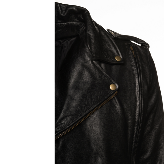 Flint Black double rider Motorcycle leather jacket