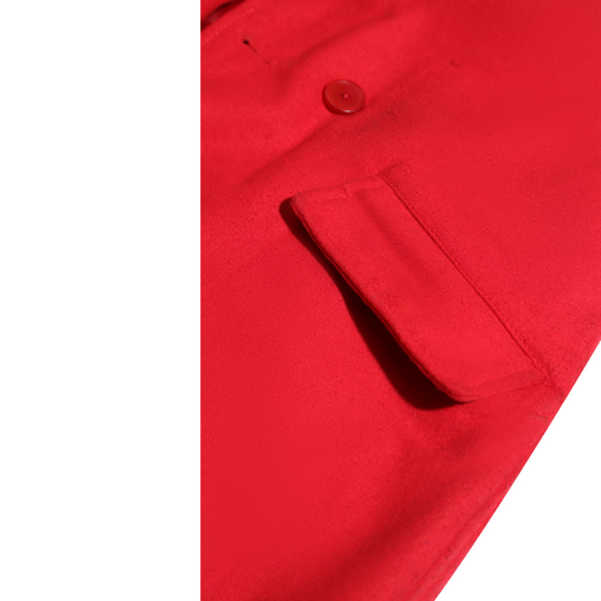 Isla red women's wool overcoat