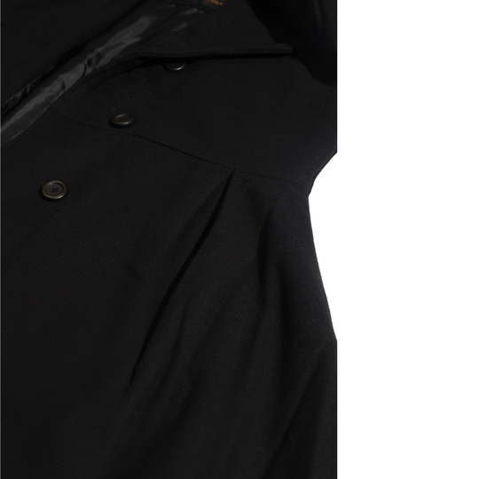 Kaia Black Long wool Trench coat