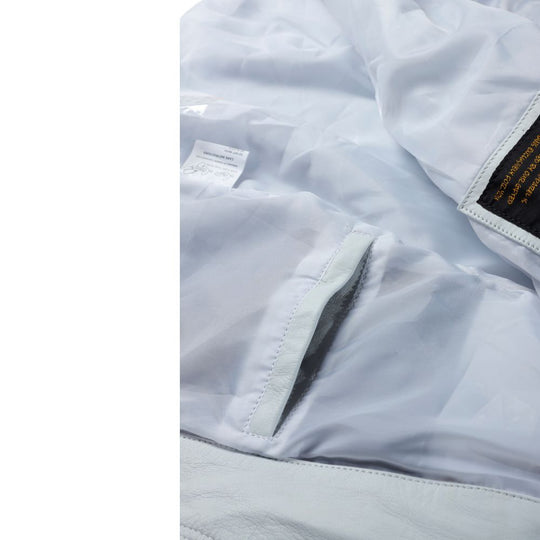 Plain White moto style leather jacket