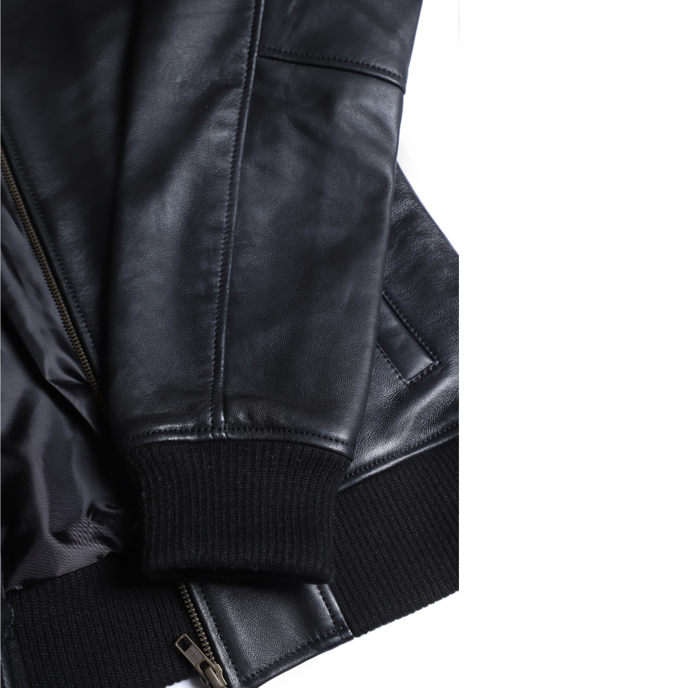 Mabel black oversized bomber jacket