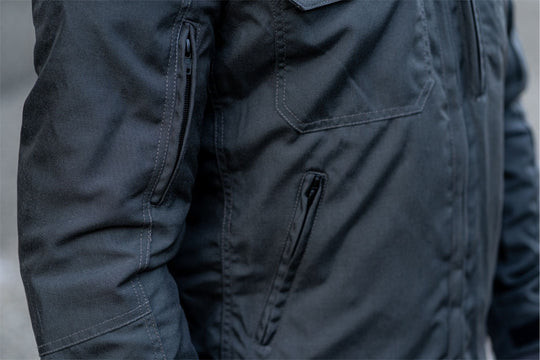 "Grey Utility" Air Ventilation and Hooded Breathable and Waterproof Textile Motorcycle Jacket with armor protectors