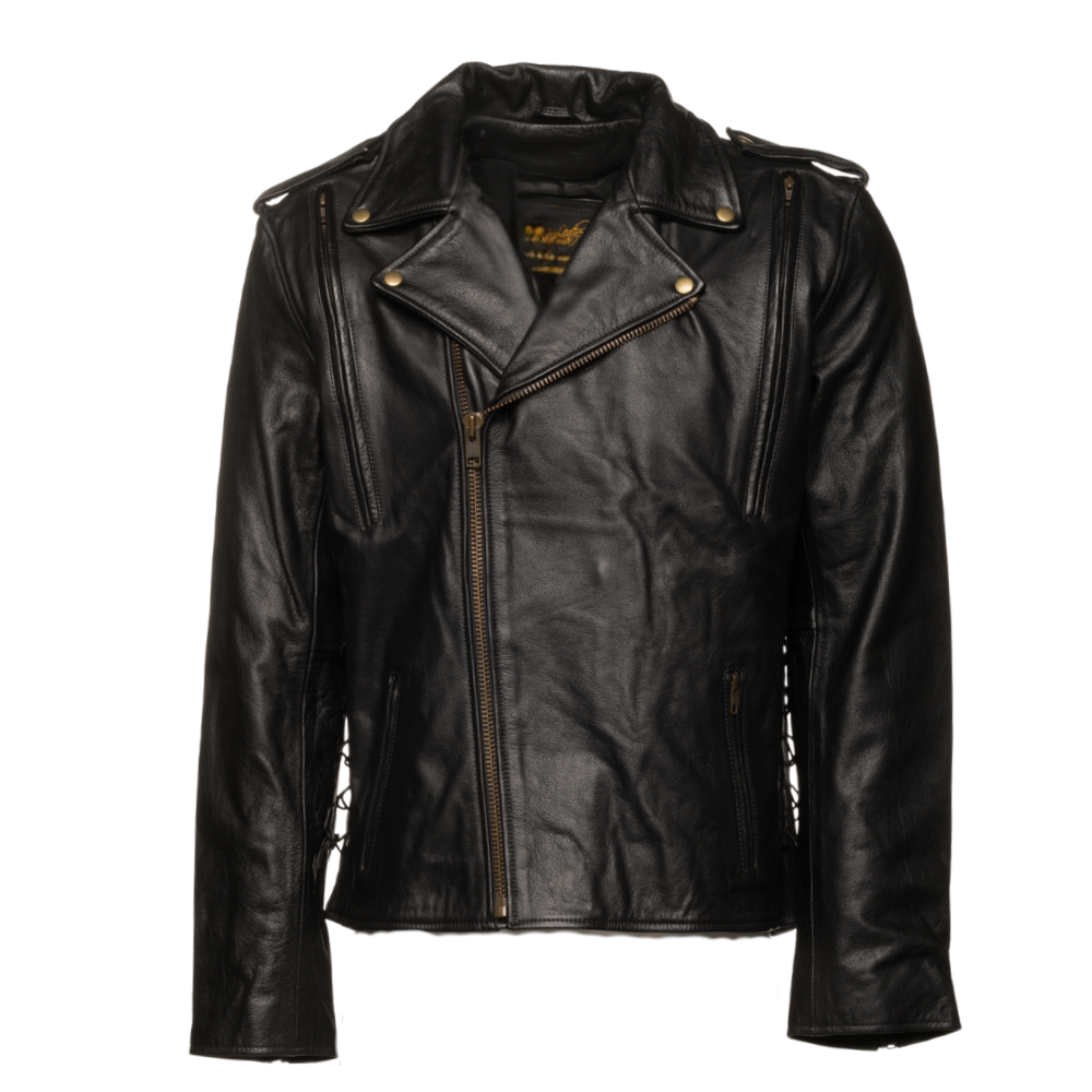 Flint Black double rider Motorcycle leather jacket