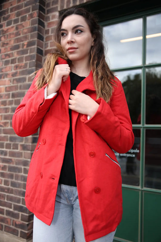 Taisia women's red wool coat