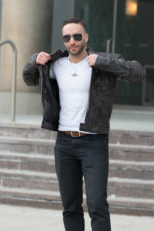 Stylish Fashionable Men's Benton Moto Leather Jacket