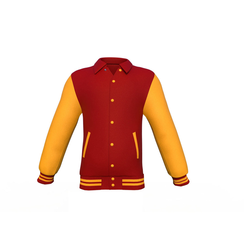 Soft to the touch and protective Gold Sleeves Maroon Letterman Jacket