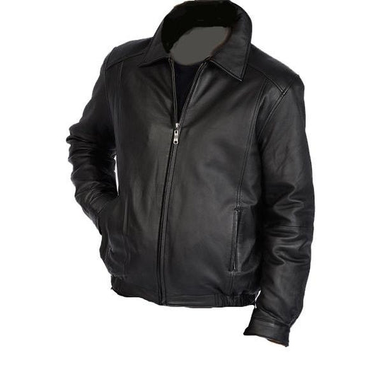 Spread Collars Pure Leather Jacket for Bomber