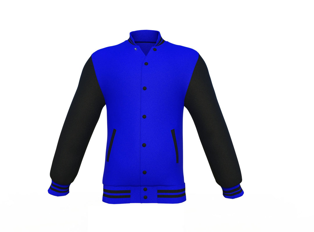 Best Quality Black Sleeves Blue Varsity Letterman Jacket