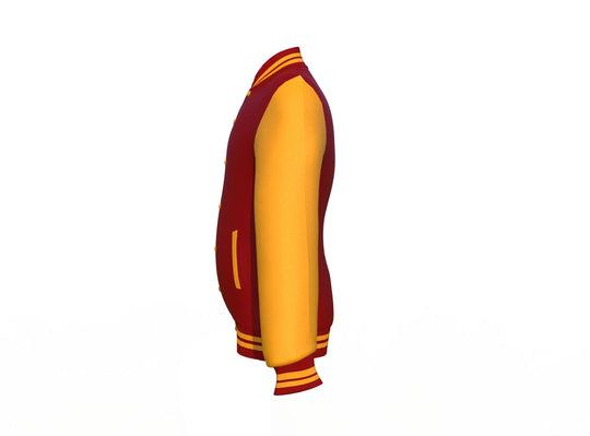 Soft to the touch and protective Gold Sleeves Maroon Letterman Jacket