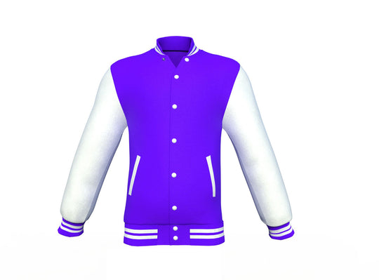 Good Quality White Sleeves Purple Varsity Letterman Jacket