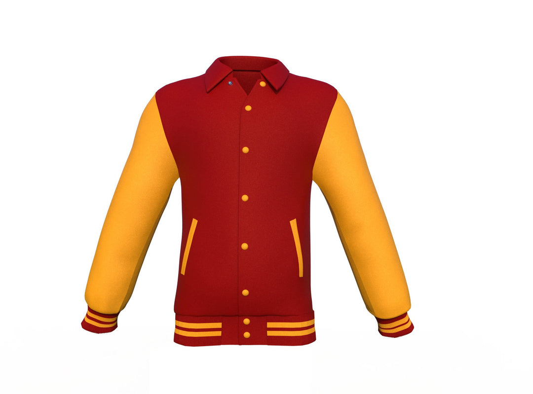 Soft to the touch and protective Gold Sleeves Maroon Letterman Jacket