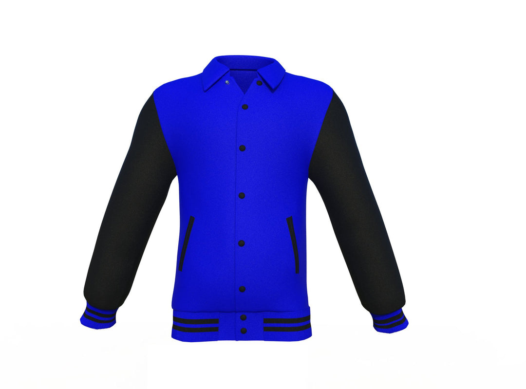 Best Quality Black Sleeves Blue Varsity Letterman Jacket