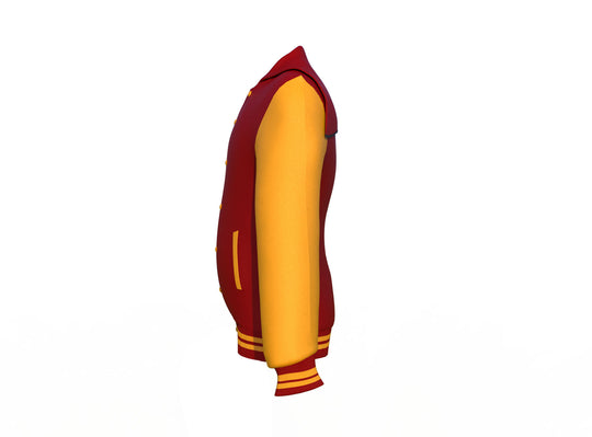 Soft to the touch and protective Gold Sleeves Maroon Letterman Jacket